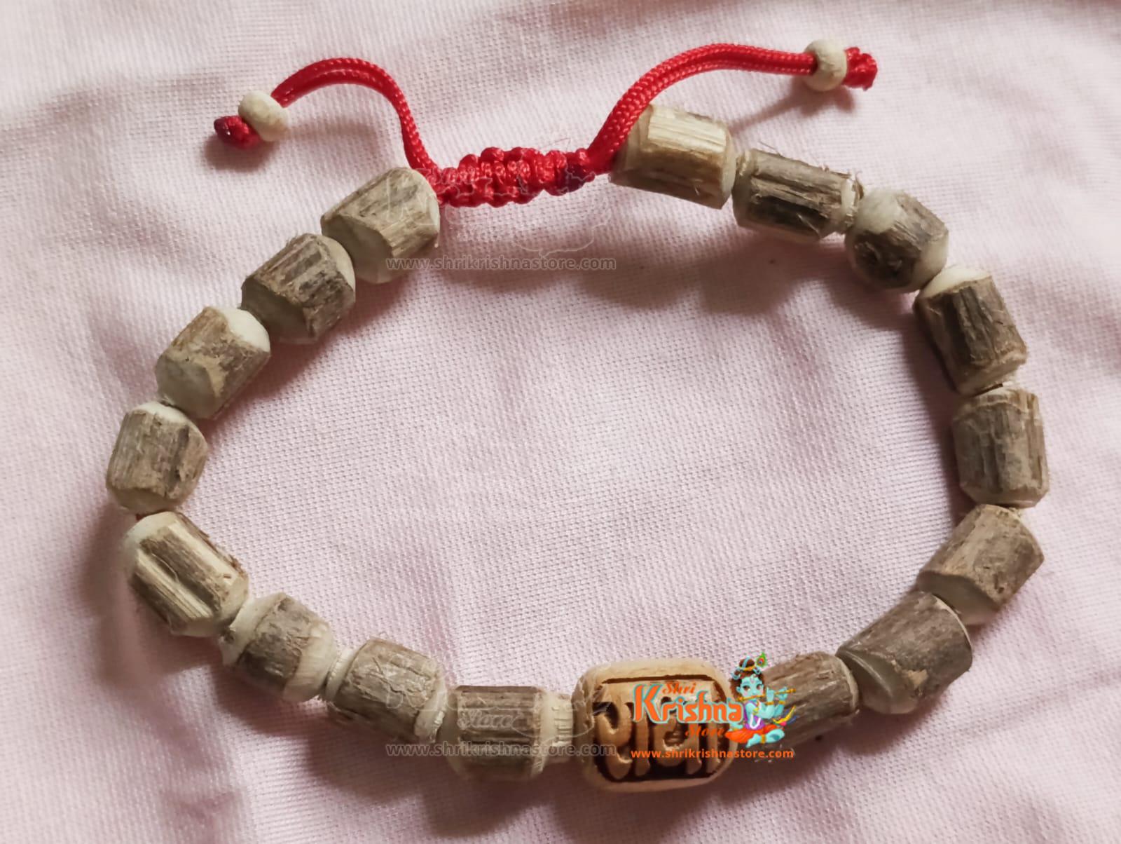 Traditional Look Shyama Black Tulsi Round Beads Bracelet In Thread