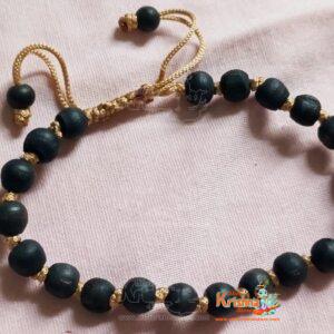 Traditional Look Shyama Tulsi Round Beads Bracelet In Elastic