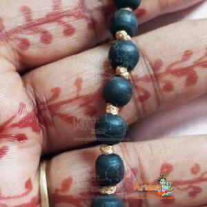 Traditional Look Shyama Tulsi Round Beads Bracelet In Elastic