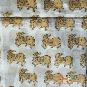 Beautifully Cow Designed Pooja Shawl / Dupatta / Chadar / Stole For Man And Women
