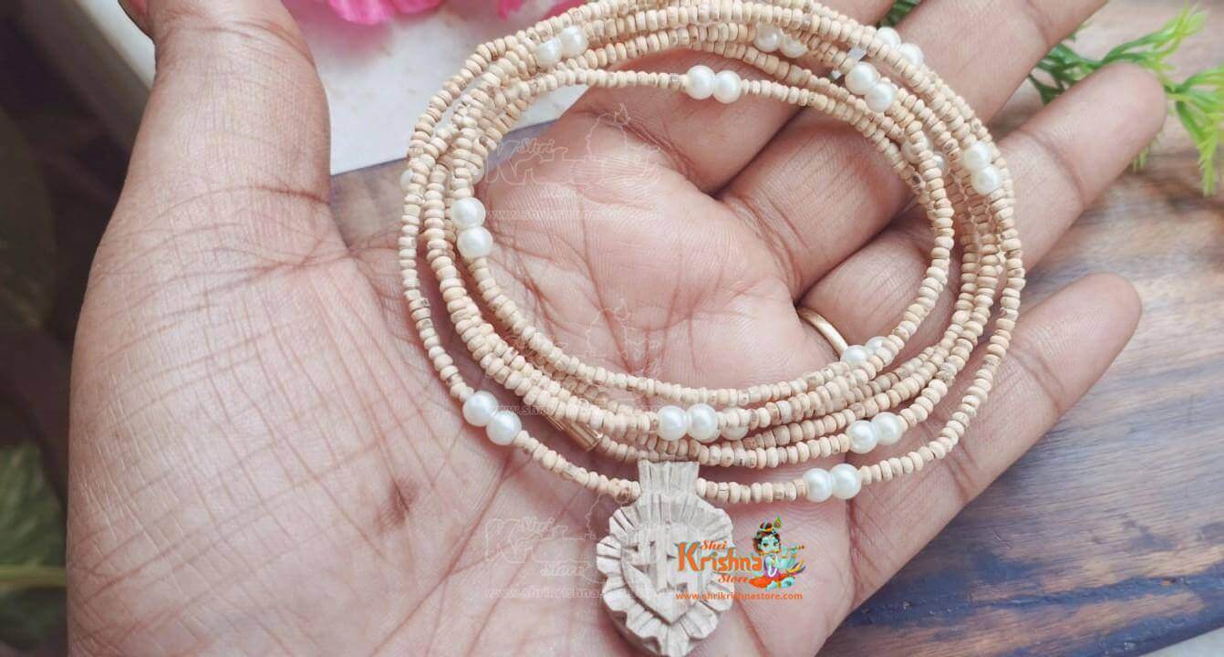 Tiny Tulsi Beads with Original Pearl Kanthi Mala