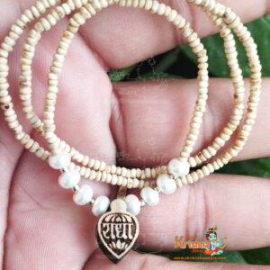 Radha Locket Pure Tulasi Kanthi Mala with Real Pearls