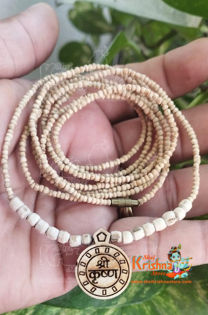 Radha Carved Locket Pure Tulasi Kanthi Mala