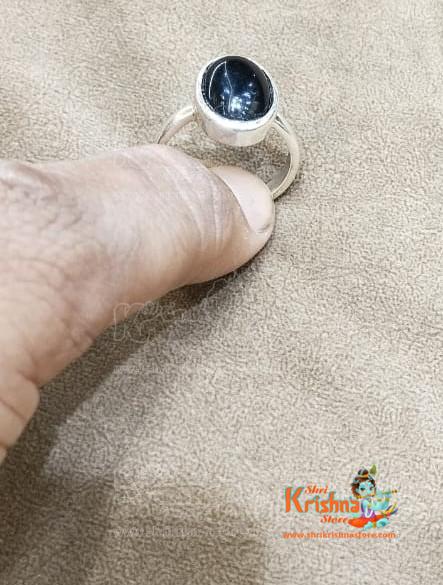 Natural Black Sulemani Hakik Agate Gemstone Ring