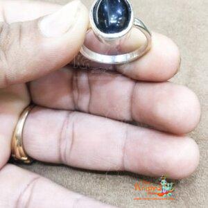 Natural Black Sulemani Hakik Agate Gemstone Ring