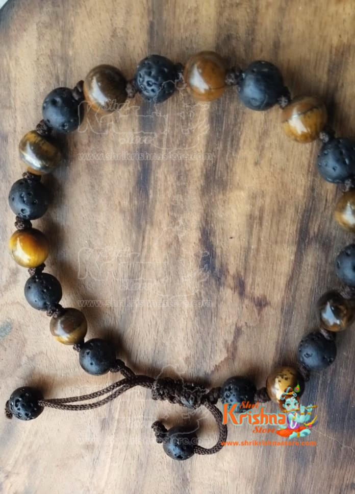Powerful Krishna Sphatik with Tiger Beads Designed Adjustable Bracelet for Men and Women Spiritual