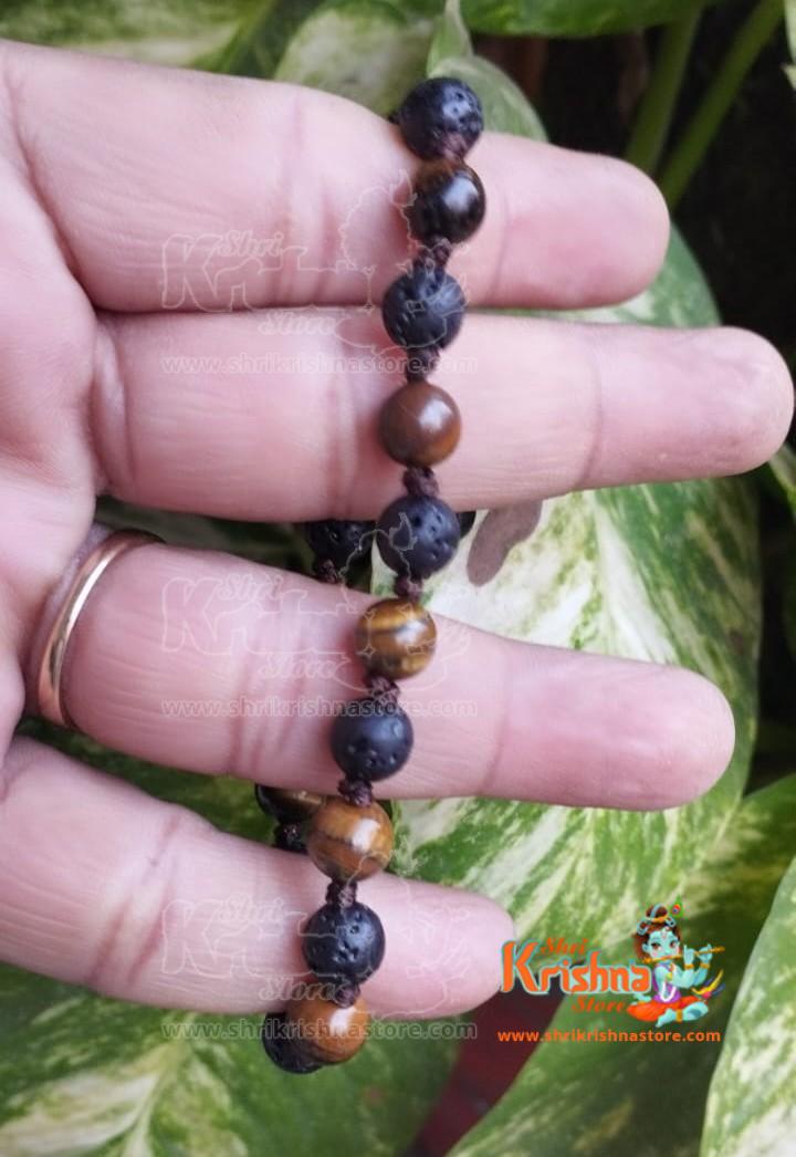 Powerful Krishna Sphatik with Tiger Beads Designed Adjustable Bracelet for Men and Women Spiritual