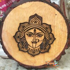 Terracotta Kali Maa Face Wooden Hanging Home Decorative