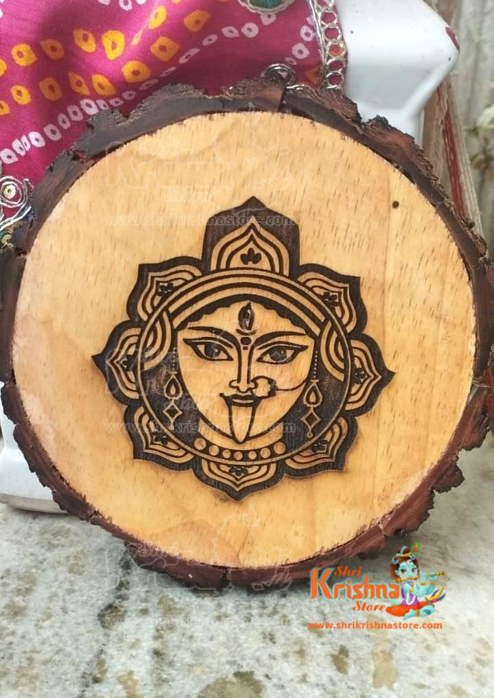 Terracotta Kali Maa Face Wooden Hanging Home Decorative