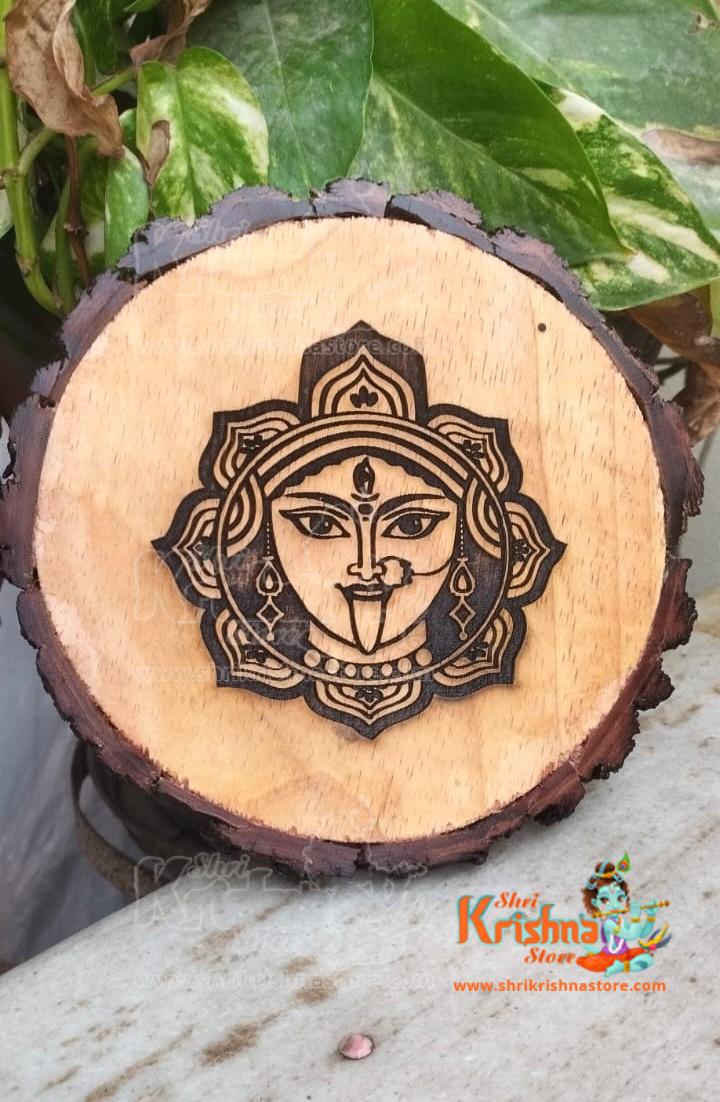 Terracotta Kali Maa Face Wooden Hanging Home Decorative