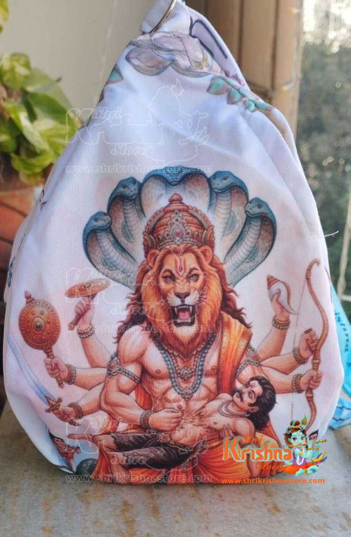 Lord Narasimha (Gomukhi) Japa Bag Prayer Bag, Meditation Bag.
