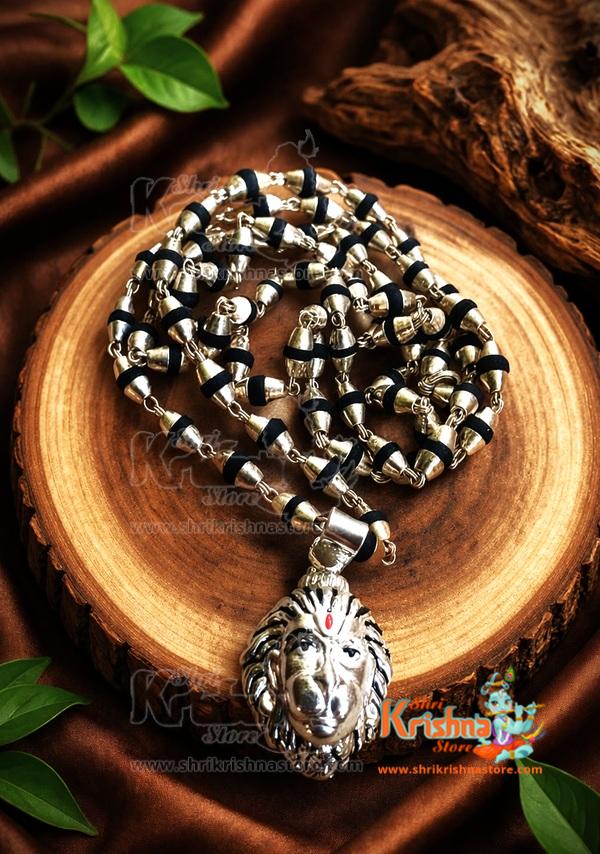 Silver Narasimha Kavach Pendent Tulsi Mala Online