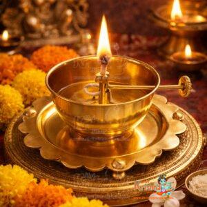 Akhand Jyoti Diya Brass Table Diya