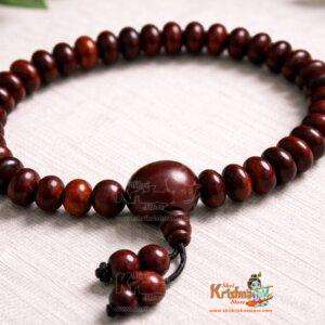 Pure Red Chandan Bracelet In Button Shaped Beads