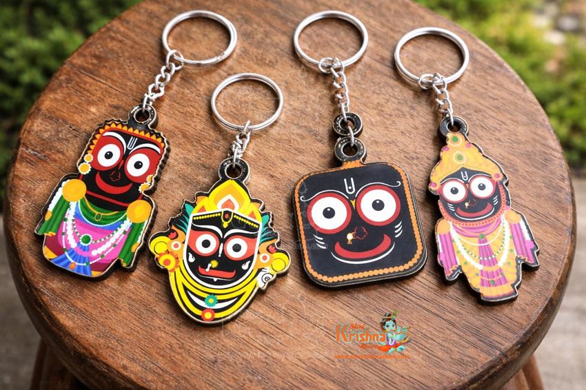 Lord Jagannath Keyring Set: Hindu Religious Keychains