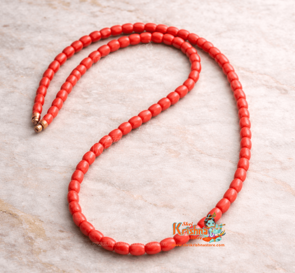 Original Moonga Red Coral Mala in 2 mm Bead Size