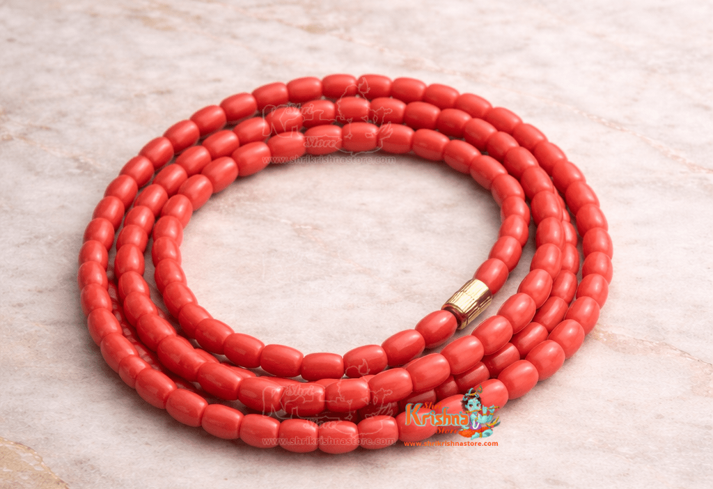 Original Moonga Red Coral Mala in 2 mm Bead Size