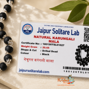 Original Karungali Mala, Ebony Wood Mala in 8mm (54 Beads + 1) with Silver Caps