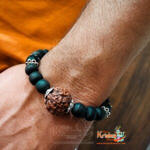Rudraksha with Black Tulsi Beads Bracelet