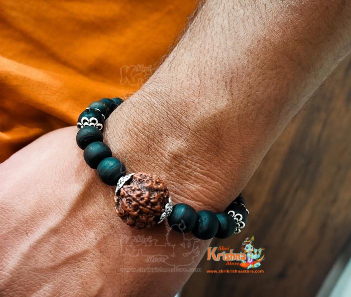 Rudraksha with Black Tulsi Beads Bracelet