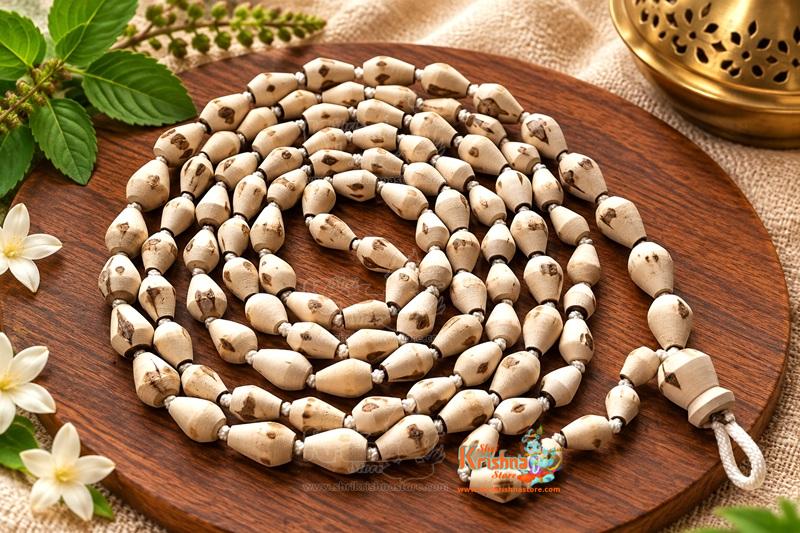 Mridang Design Handmade Tulsi Beads Chanting Mala
