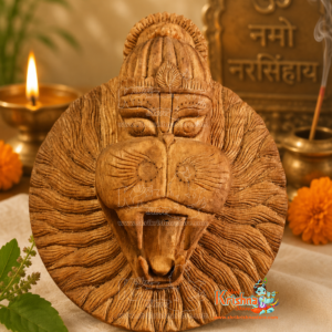 Handcrafted Narasimha Idol Made from original Tulsi wood